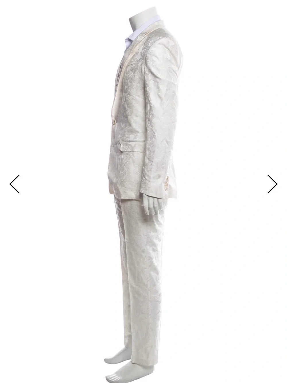 Dolce & Gabbana Off White Brocade Two-Piece Suit